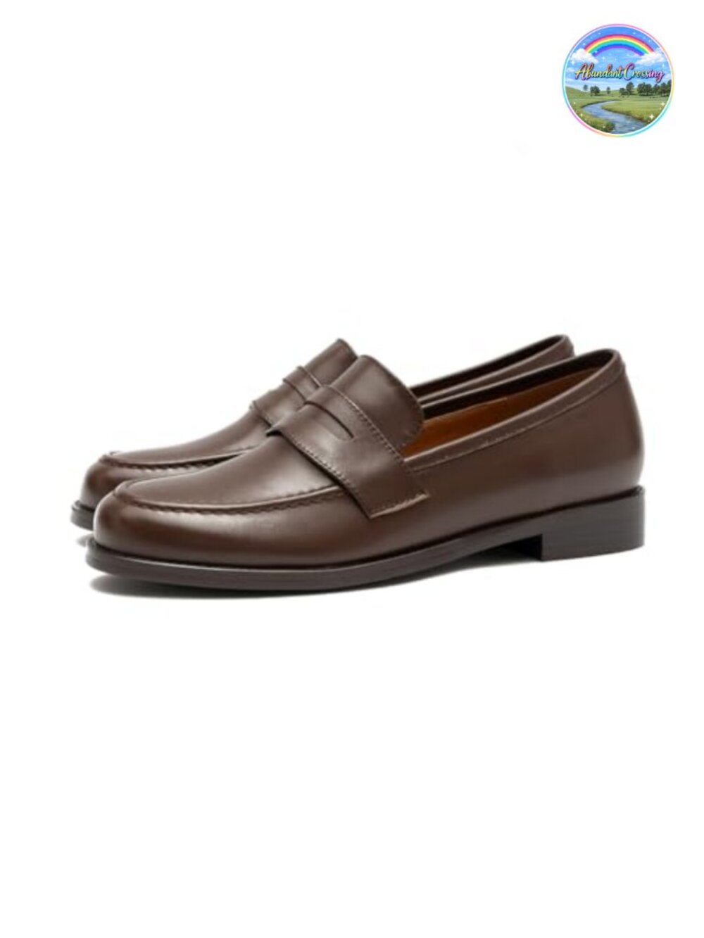 Leather Penny Loafer Women's Slip Resistant Comfortable 1" Low Heel Flat - Picture 6 of 6